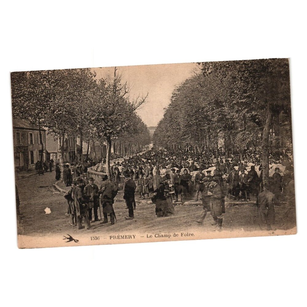 Antique 1919 French Postcard Premery Le Champ De Foire Vintage US Army Postmark